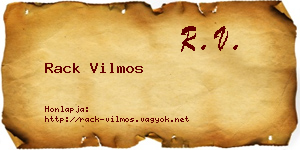 Rack Vilmos névjegykártya